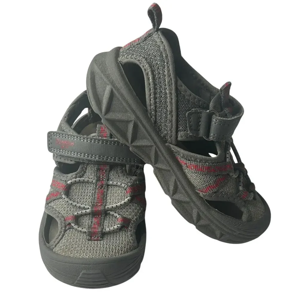 OshKosh B'gosh boys sz 8 gray mesh and red detailing eater shoes